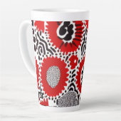 赤と黒のドット カフェラテマグ (左アングル)