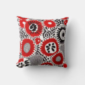 赤と黒のドット クッション (正面)