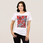 赤と黒のドット トライブレンドＴシャツ (正面全面)