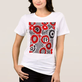 赤と黒のドット トライブレンドTシャツ