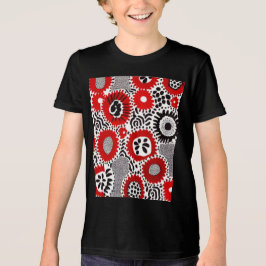 赤と黒のドット トライブレンドTシャツ