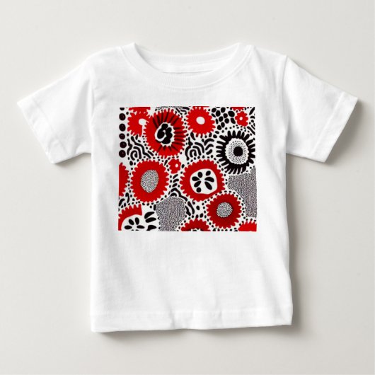 赤と黒のドット ベビーTシャツ (正面)