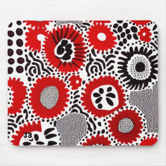 赤と黒のドット マウスパッド (正面)