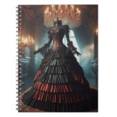 赤と黒のドレススチームパンクビクトリアンヴィンテージ ノートブック (正面)