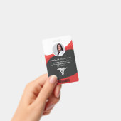 赤と黒のナース写真ID バッジ (手持ち)