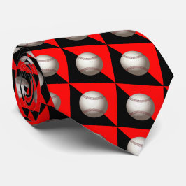 赤と黒のネクタイの野球 ネクタイ