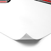 赤と黒のハイダサンマスクオンホワイト ポスター (角)