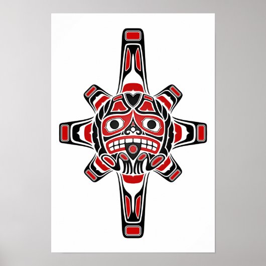 赤と黒のハイダサンマスクオンホワイト ポスター (正面)