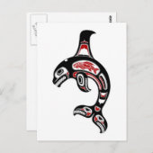 赤と黒のハイダスピリットキラークジラ ポストカード (正面/裏面)