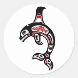 赤と黒のハイダスピリットキラークジラ ラウンドシール