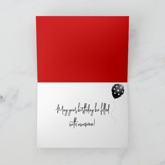 赤と黒のハッピーバースデー カード (内部)