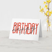 赤と黒のハッピーバースデー カード (黄色い花)