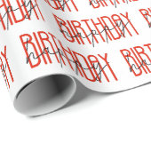 赤と黒のハッピーバースデー ラッピングペーパー (ロールコーナー)