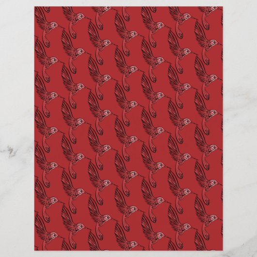 赤と黒のハミングバードIIスクラップブック紙 (正面)