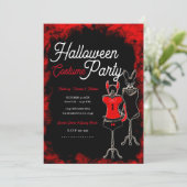 赤と黒のハロウィンコスチュームパーティー 招待状 (スタンド正面)
