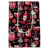 赤と黒のハロウィーンカクテルとポーション ミディアムペーパーバッグ (裏面)