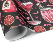 赤と黒のハロウィーンカクテルとポーション ラッピングペーパー (ロールコーナー)