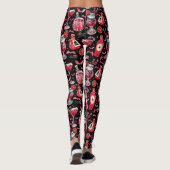 赤と黒のハロウィーンカクテルとポーション レギンス (裏面)