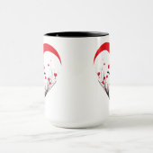 赤と黒のハートを持つ女性 マグカップ (中央)