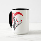 赤と黒のハートを持つ女性 マグカップ (正面左)
