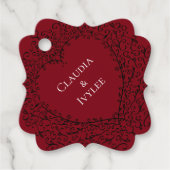 赤と黒のハートゴシック結婚式の引き出物ラベル フェイバータグ (正面)