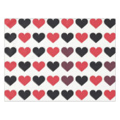 赤と黒のハートパターン テーブルクロス (正面(横))