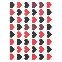 赤と黒のハートパターン テーブルクロス