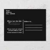 赤と黒のハートフォイル見た甘い16日付を保存 案内ポストカード (裏面)