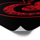 赤と黒のハートポスターウォールぶら下がったズ ポスター (角)