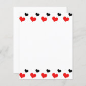 赤と黒のハート紙シート (正面/裏面)