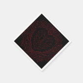 赤と黒のハート結婚ゴシックのナプキン スタンダードカクテルナプキン (角)
