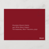 赤と黒のハート結婚ゴシックの返信カード ポストカード (裏面)
