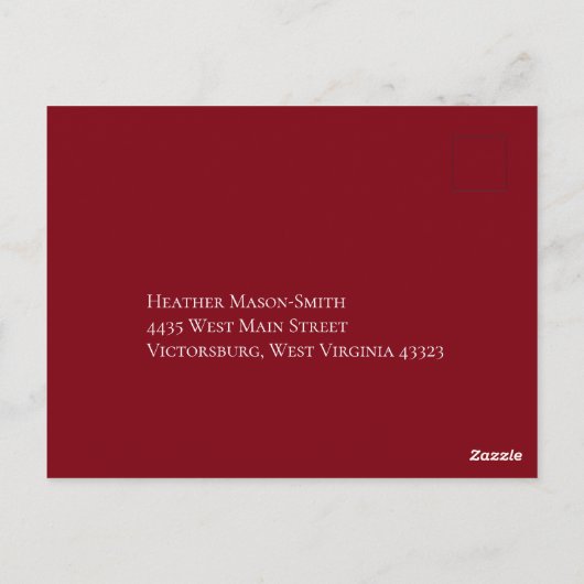 赤と黒のハート結婚ゴシックの返信カード ポストカード (裏面)
