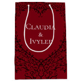 赤と黒のハート結婚ゴシック抱き枕 ミディアムペーパーバッグ (正面)