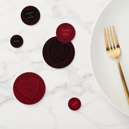 赤と黒のハート結婚ゴシック紙吹雪 コンフェッティ (グループ)