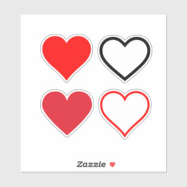 赤と黒のハート シール