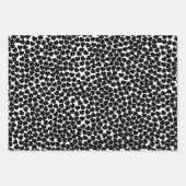 赤と黒のハート ラッピングペーパーシート (正面3)