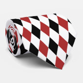 赤と黒のハーレクイン模様 ネクタイ (ロール)