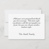 赤と黒のバイソン柄 エレガントなカリグラフィー サンキューカード (裏面)