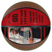 赤と黒のバスケットボール、フォトフルサイズまたはミニ バスケットボール (正面)
