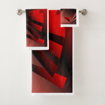 赤と黒のバスタオオルセット