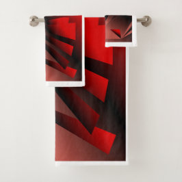 赤と黒のバスタオオルセット バスタオルセット