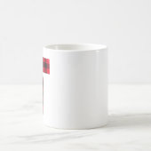 赤と黒のバッファローのプレイドはっきりしたレターTモノグラム コーヒーマグカップ (中央)