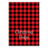 赤と黒のバッファローのプレイドクリスマスフードカード テーブルナンバー (正面)