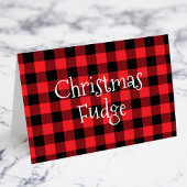 赤と黒のバッファローのプレイドクリスマスフードカード テーブルナンバー