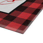 赤と黒のバッファローのプレイドクリスマス カッティングボード (角)
