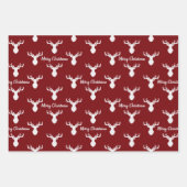 赤と黒のバッファローのプレイドクリスマス ラッピングペーパーシート (正面2)