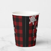 赤と黒のバッファローのプレイドクリスマス 紙コップ (右)
