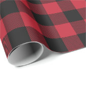 赤と黒のバッファローのプレイドパターン（の模様が）ある ラッピングペーパー (ロールコーナー)