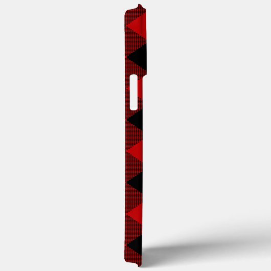 赤と黒のバッファローのプレイドパーソナライズされた Case-Mate iPhoneケース (裏面 / 右)